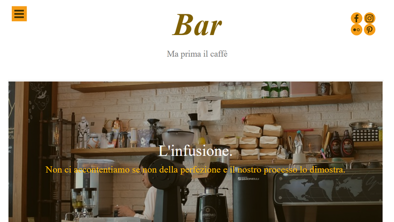Esempio template Bar e caffetterie