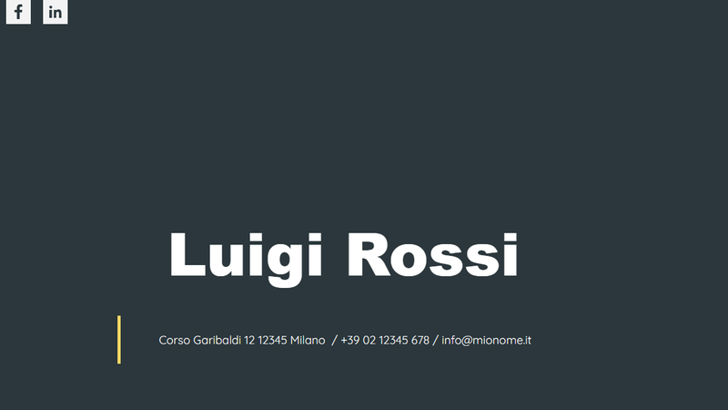 Esempio template Sito personale
